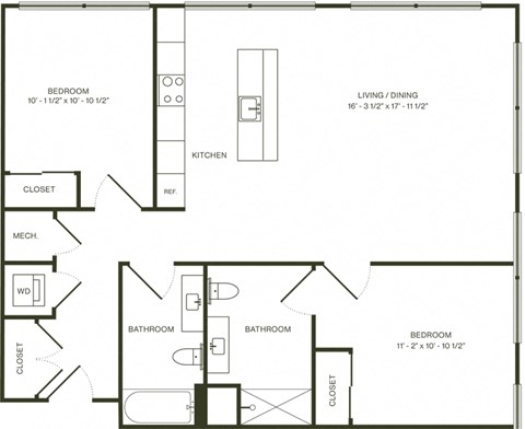 a schematic diagram of a floor plan of a residence